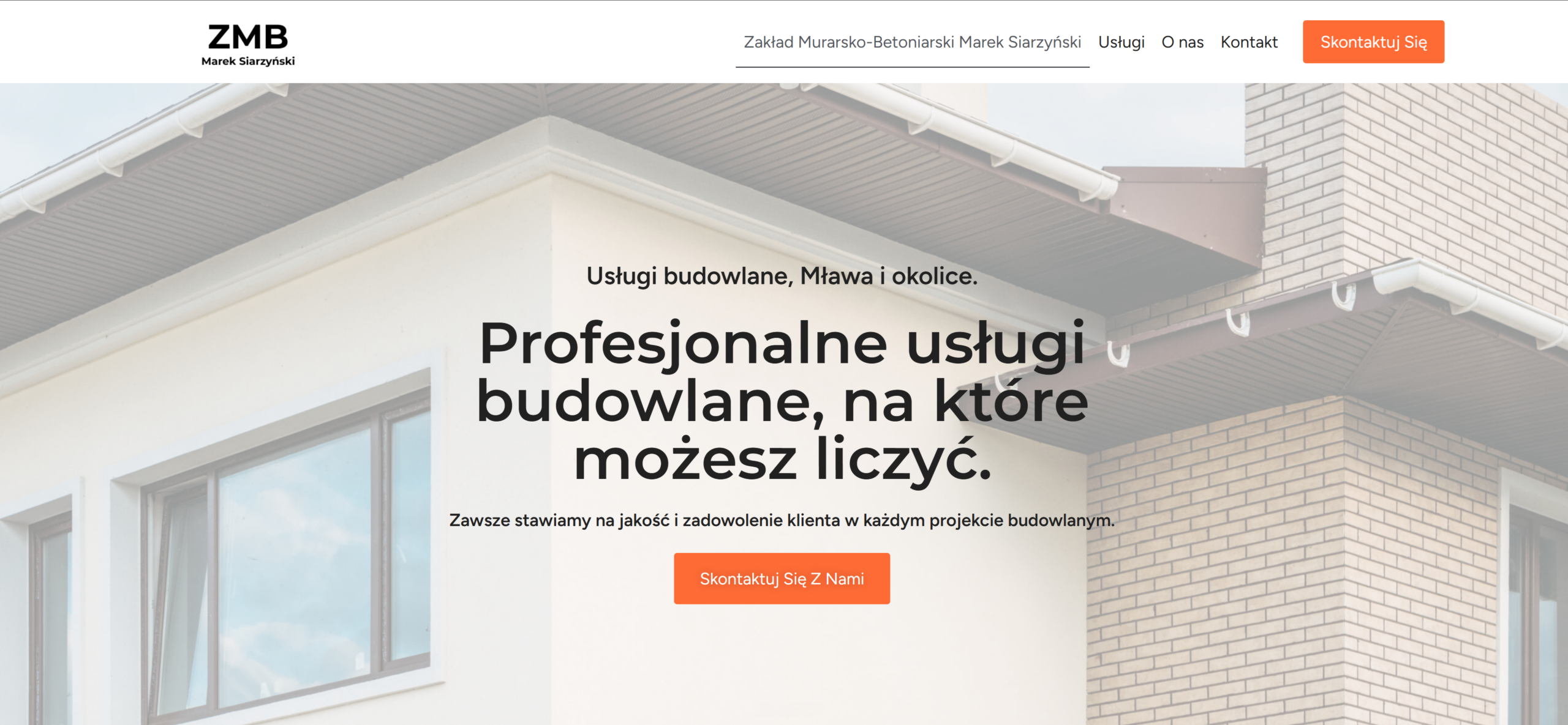 Realizacja strony: Usługi budowlane Mława